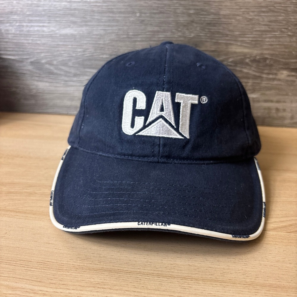 CAT Hat Cap Strap Back Blue Outdoors Work Wear‎ One Size Adjustable Mens